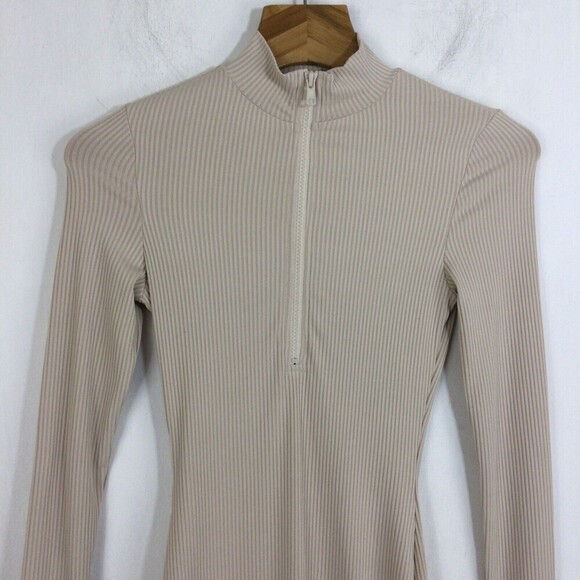 Princess Polly Womens Kiara Bodycon Shirt Dress Beige Size 2 - Picture 2 of 7